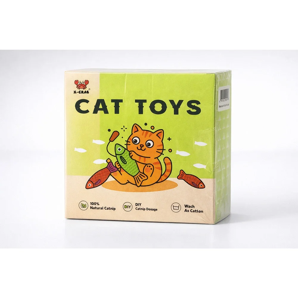 NEW SEALED Fish Cat Toy with natural catnip & sandbox sound - 3pk